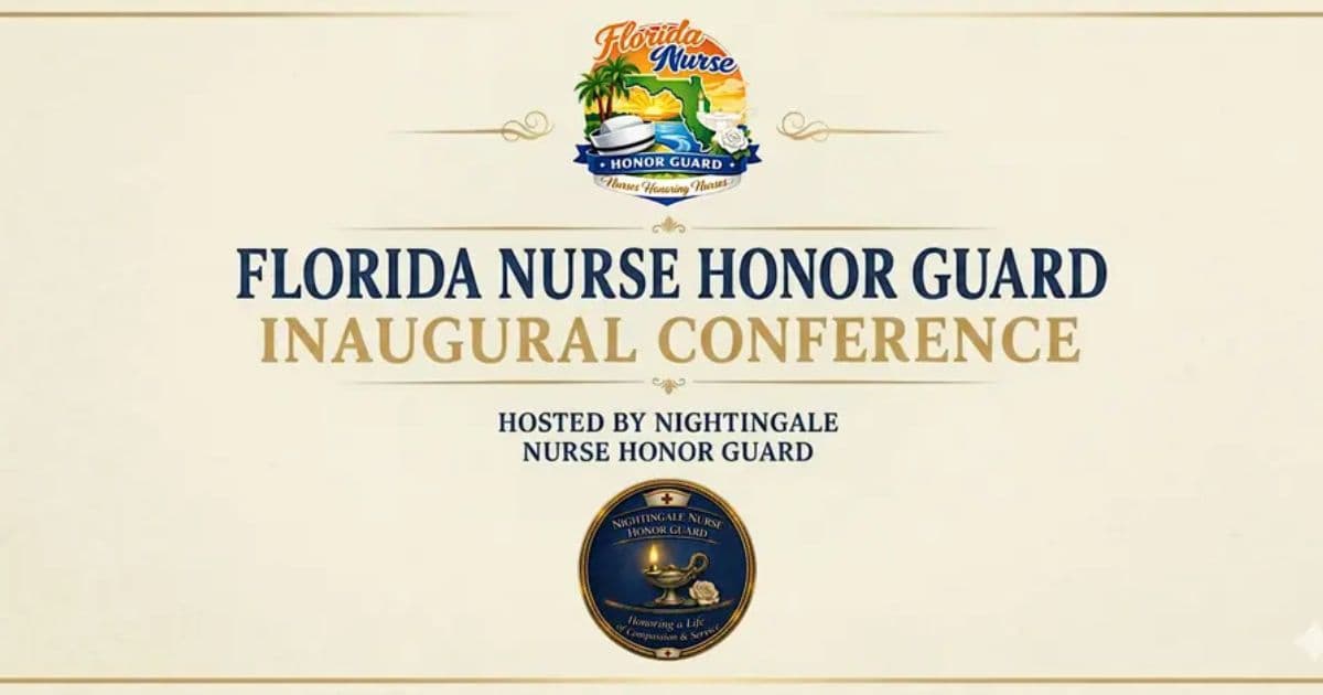 Florida Nurse Honor Guard Inaugural Conference flyer hosted by Nightingale Nurse Honor Guard